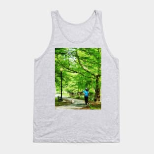 Jogging - Girl Jogging With Dog Tank Top